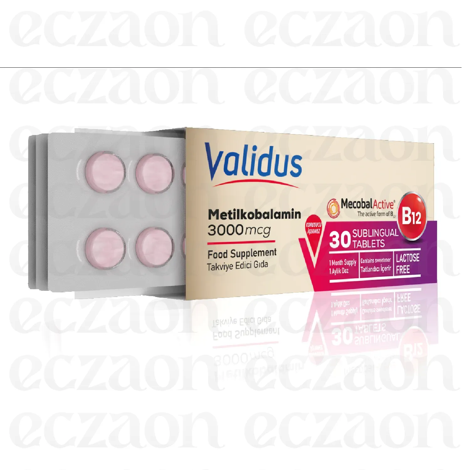 Vitamin B12 3000 mcg Sublingual 30 Blister Tablet