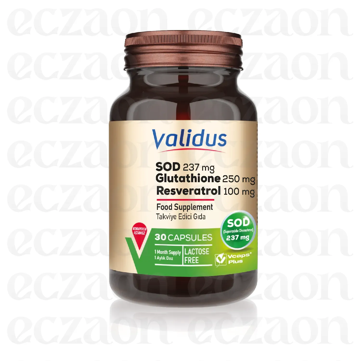 SOD.Superoxide Dismutase 237 mg 30 Capsules (Vcaps Plus)