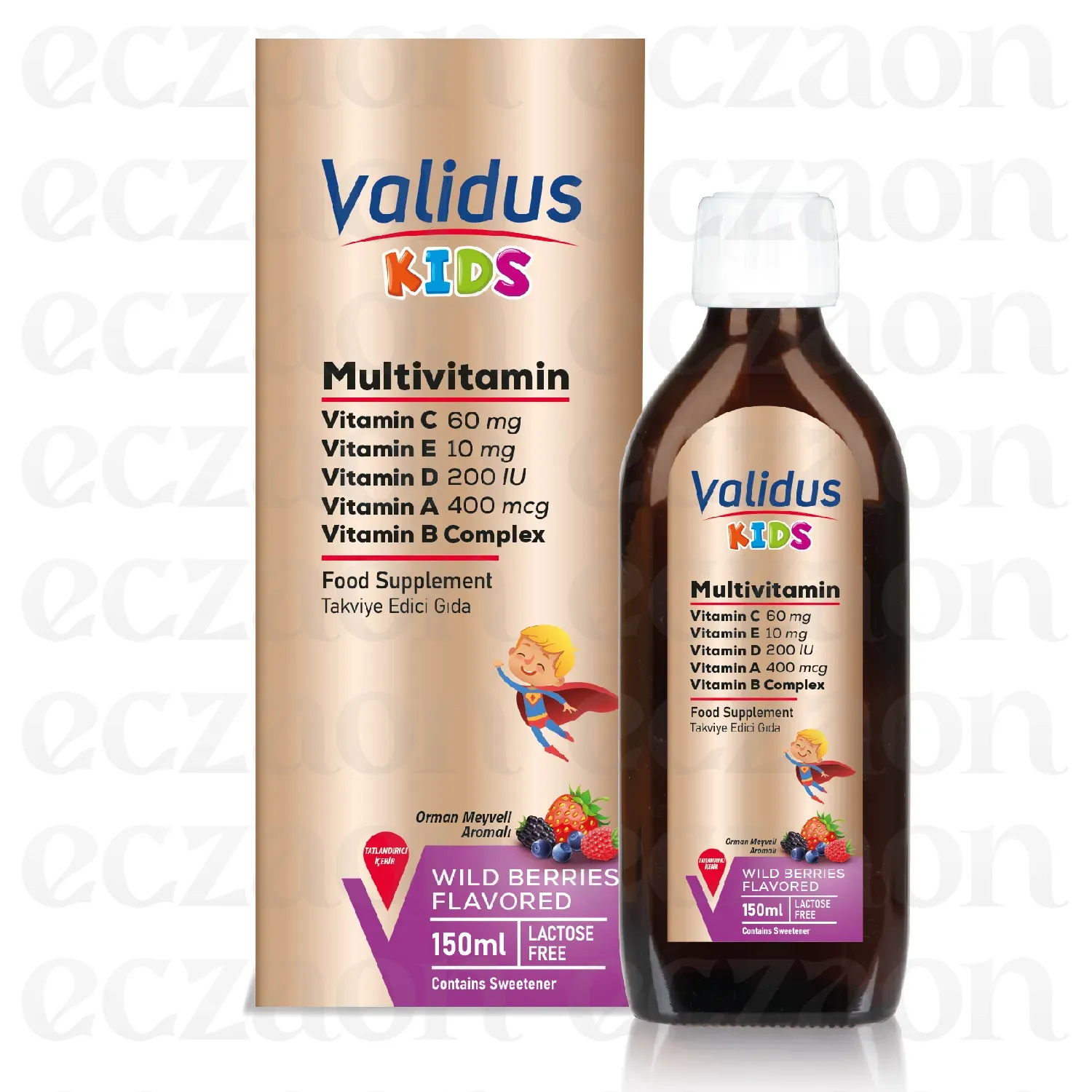 Multivitamin Vitamin B12 + Vitamin B3 + Vitamin D3 + Vitamin A + Folic Acid 150 ml Syrup