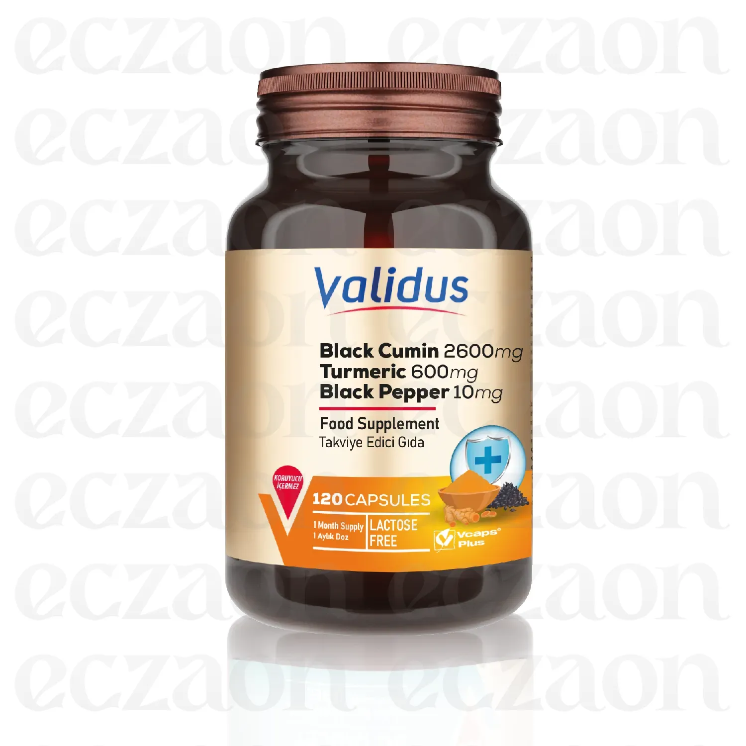 Black Cumin 2600 mg + Turmeric 600 mg + Black Pepper 10 mg 120 Capsules